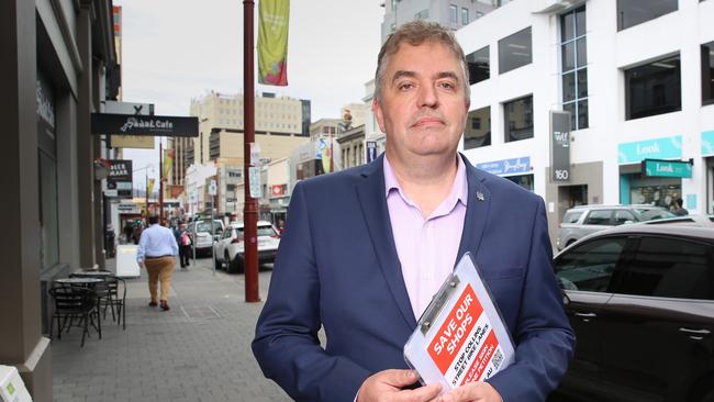 Chair of the Confederation of Greater Hobart Business Edwin Johnstone on Collins St in Hobart. Picture: Linda Higginson