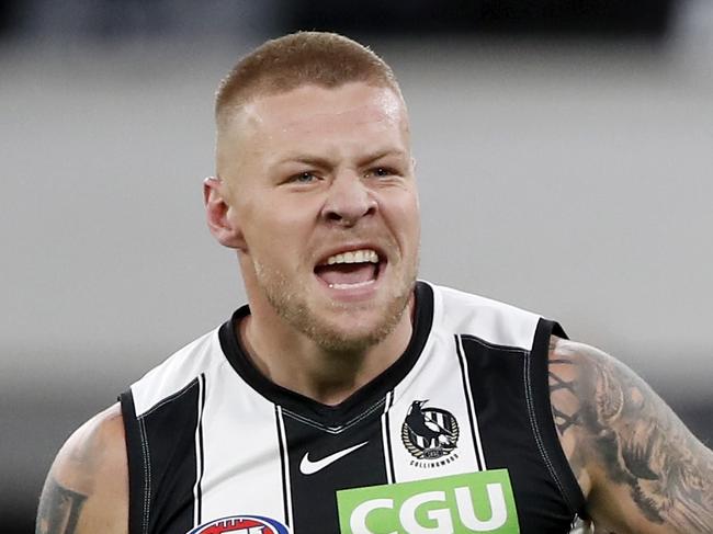 Jordan De Goey of the Magpies is facing a string of driving offences. Photo: Dylan Burns/AFL Photos via Getty Images