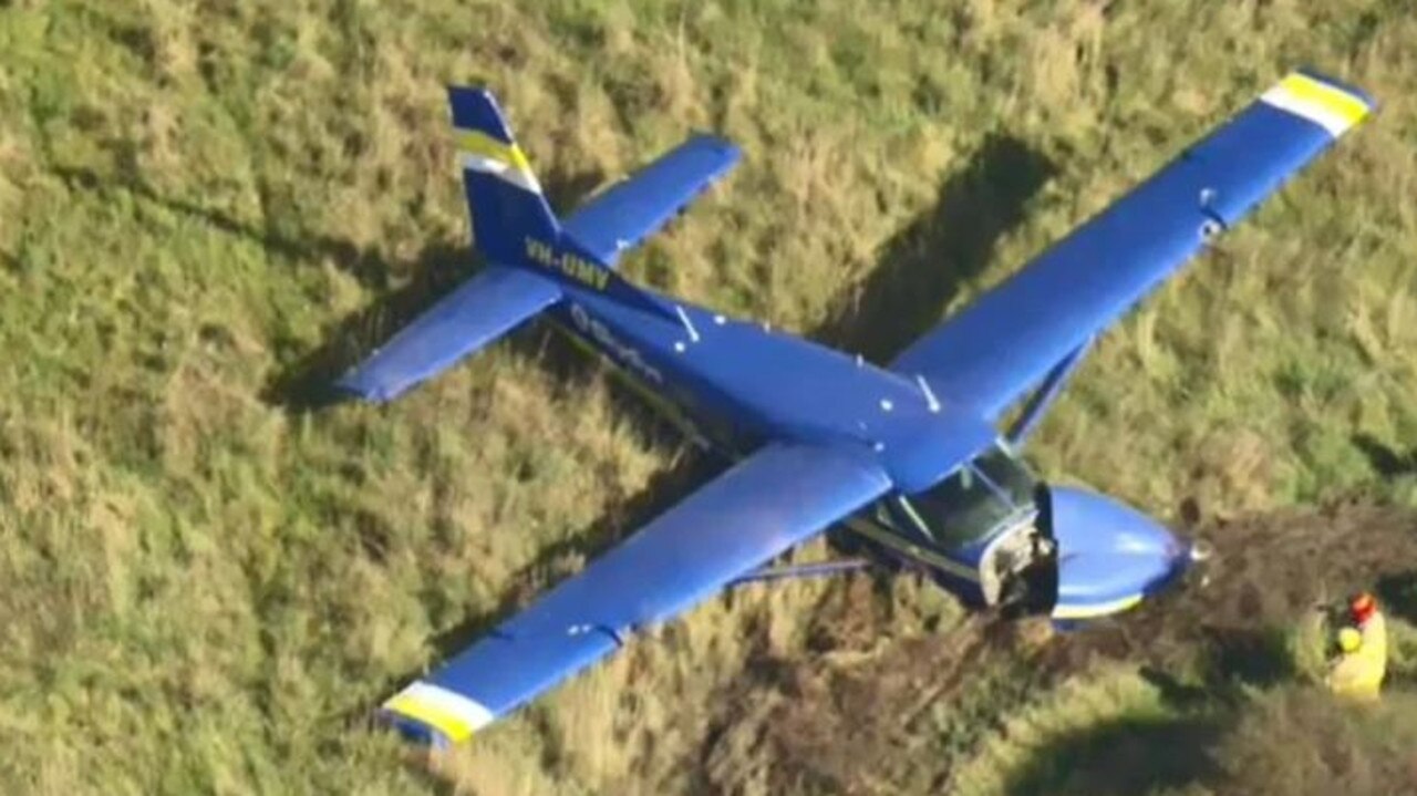 A plane has crashed off the runway at Barwon Heads airport. Picture: Today