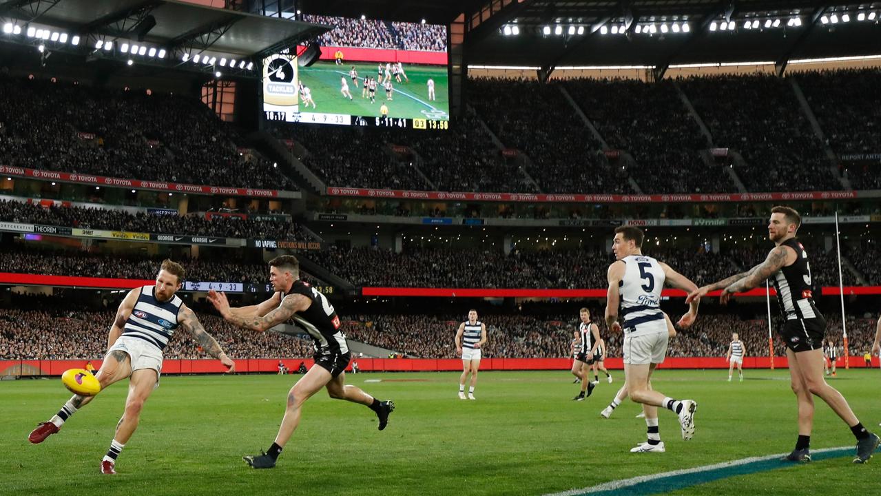 Geelong and Collingwood will meet again in the grand final if a royal omen plays out. Picture: Michael Willson/AFL Photos via Getty Images