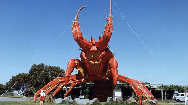 "The Big Lobster" tourist attraction landmark at Kingston in South-East, SA, 15 Apr 1995. giant crayfish /SA/Kingston