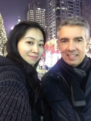 iProsperity Group director Xialou (Belinda) Li and Mr Tsirekas in China. Picture: ICAC