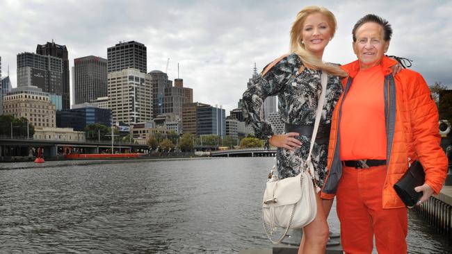 Brynne and Geoffrey Edelsten outside Crown Casino.