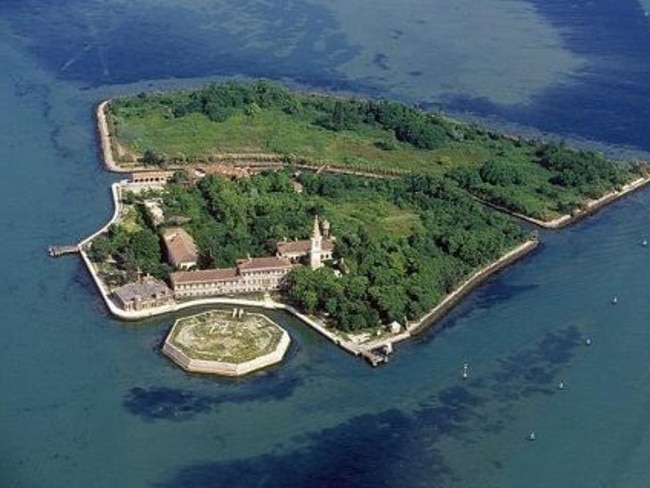 Scary and spooky ... an aerial view of the haunted Poveglia Island.