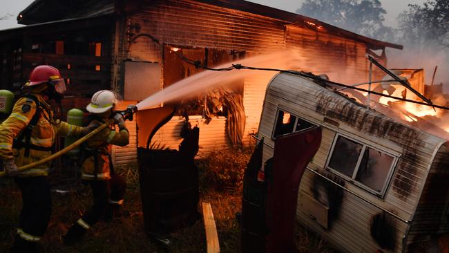 A bushfire raged across Moruya. Picture: Sam Mooy/Getty