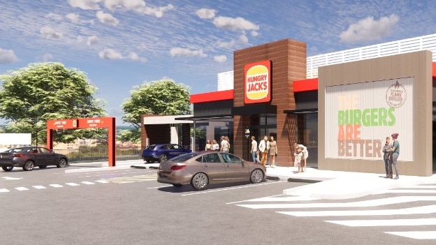 The new Hungry Jack’s joint would expand the fast food and late-night eatery options for the rapidly developing suburb. Picture: Form4 Architects