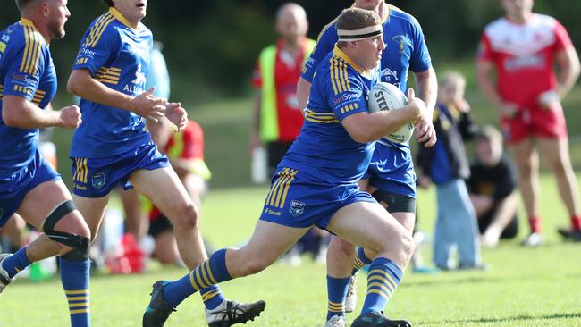 Blake Carter on attack for Toukley v Kincumber at Darren Kennedy Oval Sunday 7th May 2023 Central Coast Rugby League pic Sue Graham