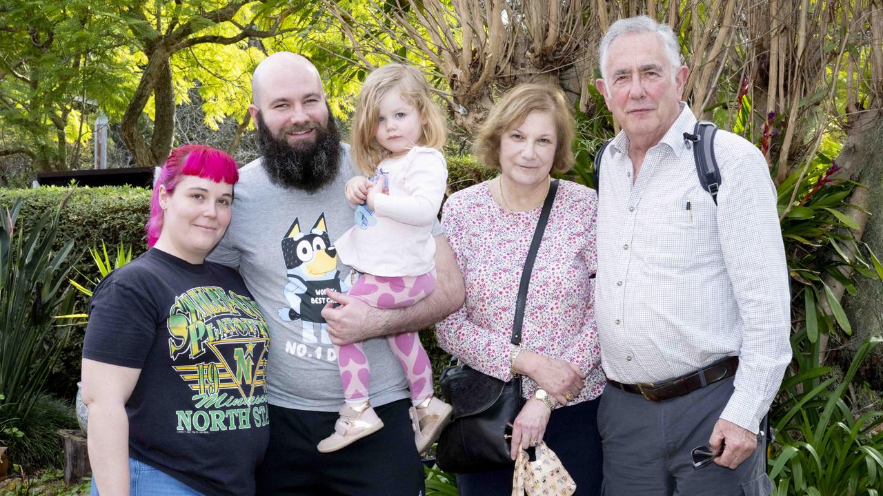 Catherine Vlahopol, Andrew Schaverien, Marilyn Schaverien, Lynette Schaverien and Robert Schaverien. The family has been looking for a home for four years. Picture: Daily Telegraph / Monique Harmer