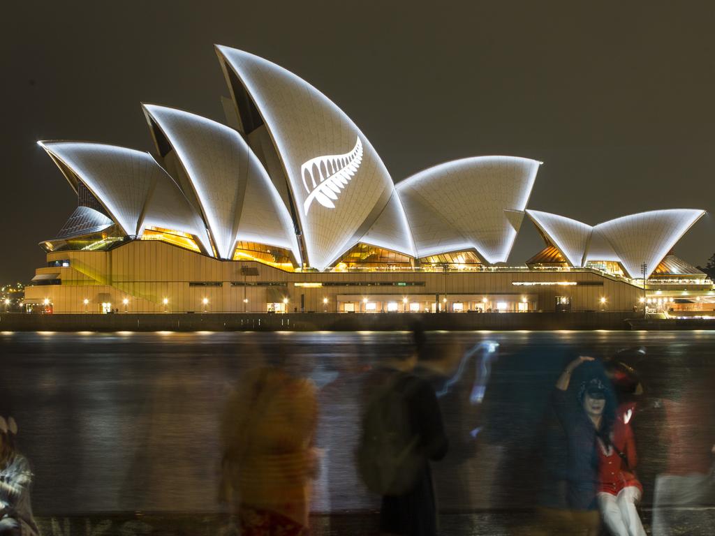 The Silver Fern of New Zealand displayed on the Sydney Opera House in a symbol of solidarity, support and respect for the people of New Zealand. Picture by Damian Shaw