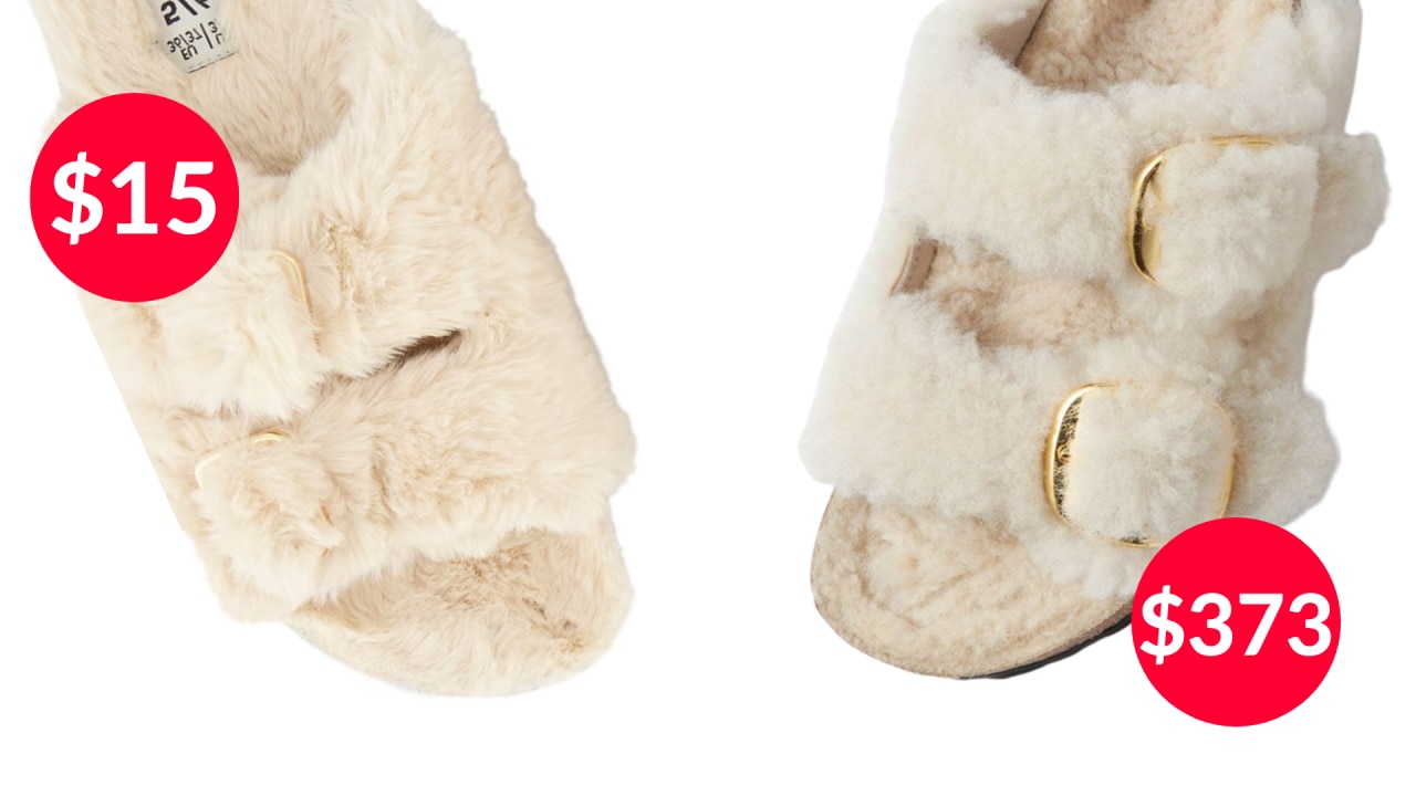 Kmart is selling $15 dupes of the fluffy Arizona Shearling Slides