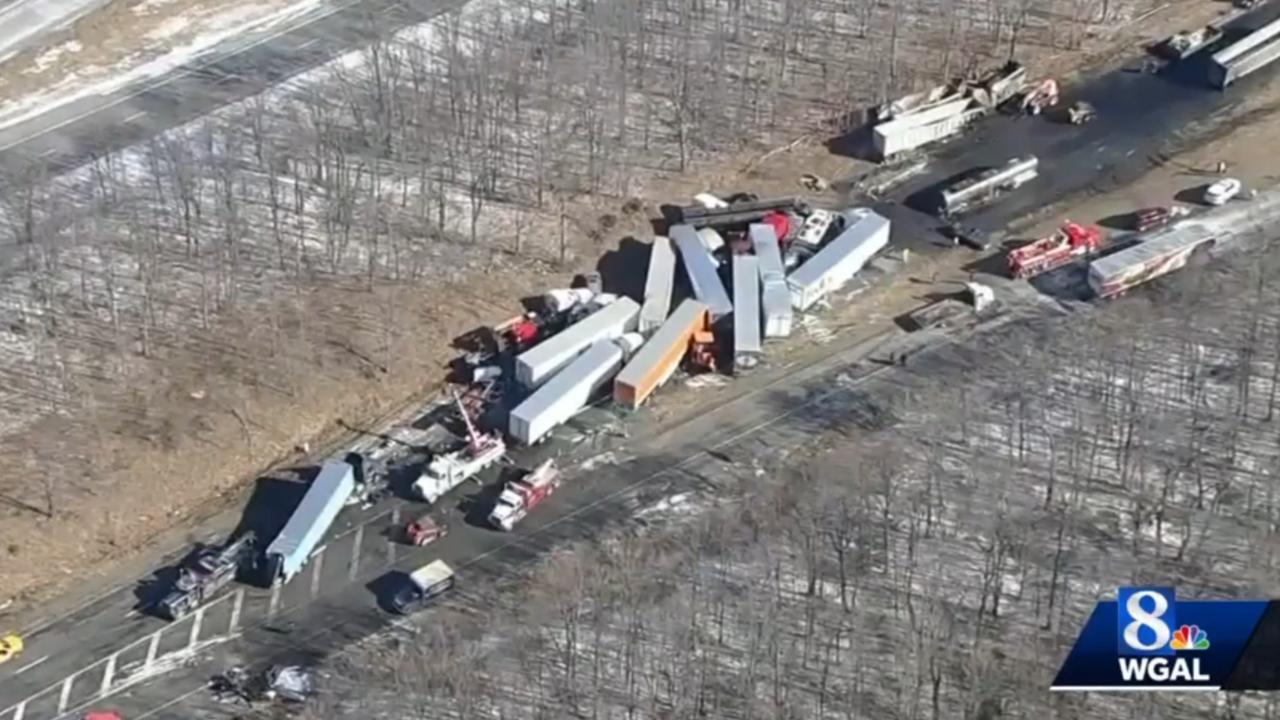 Three lanes of highway had to be closed. Pennsylvania. Picture: WGAL8