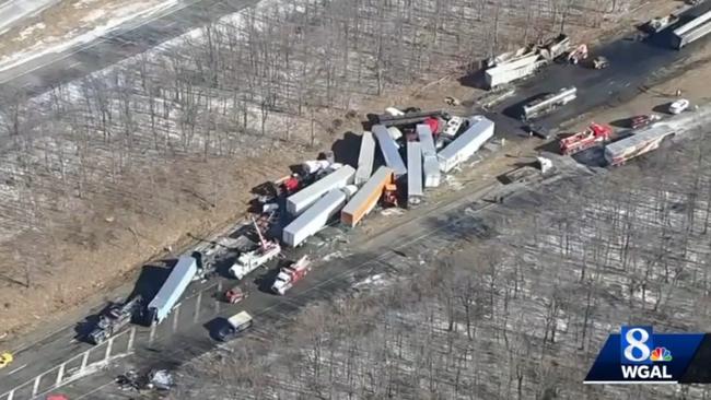 Three lanes of highway had to be closed. Pennsylvania. Picture: WGAL8
