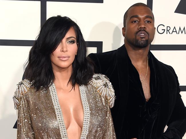 Power couple ... Kim Kardashian and Kanye West on the red carpet s at the STAPLES Center in Los Angeles. Picture: Jason Merritt/Getty Images