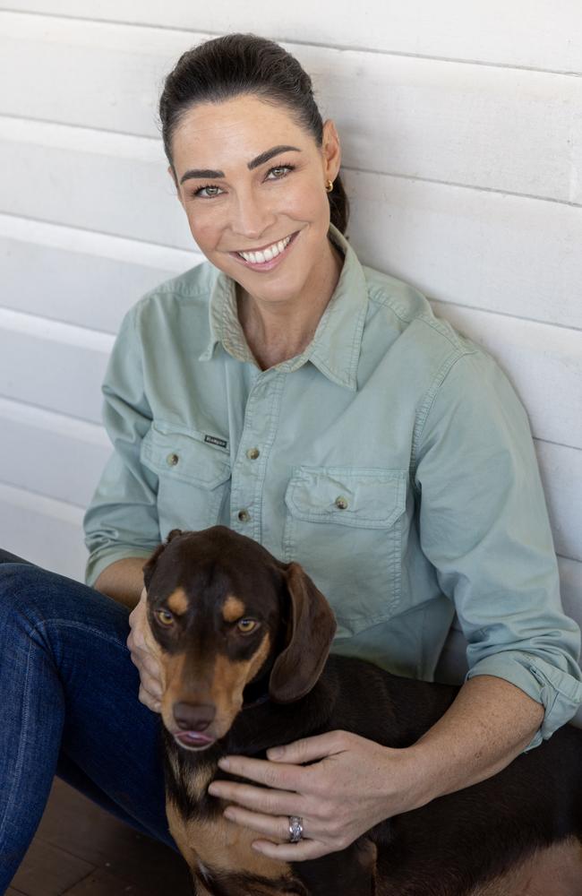 Giaan Rooney with dog Roy. Picture: Danielle Smith