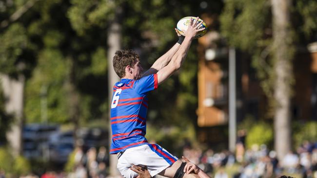 Johnny Ryan gets possession for Downlands. Picture: Kevin Farmer