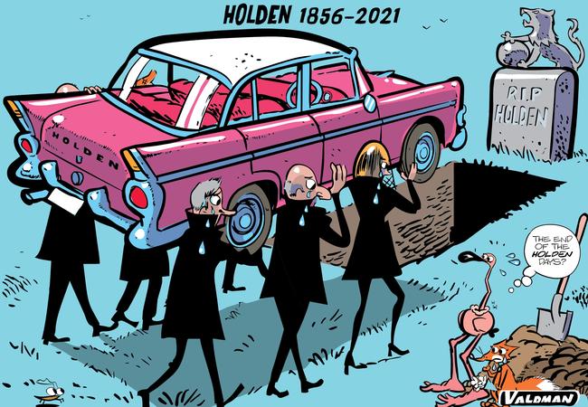 The Holden brand will be retired by 2021. Cartoon: Jos Valdman