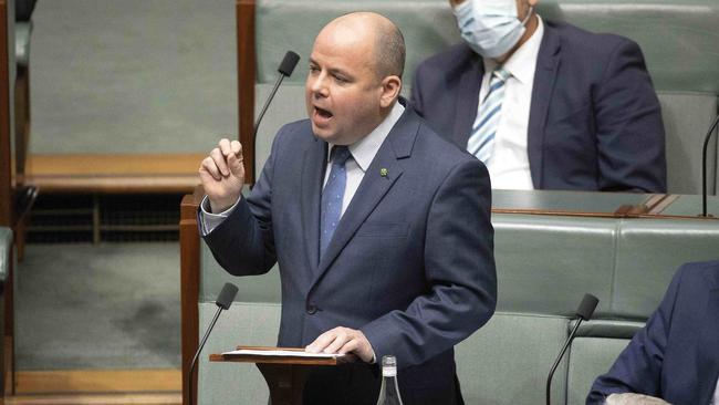 Nationals MP Sam Birrell during his maiden speech to parliament. Picture: NCA NewsWire/Gary Ramage