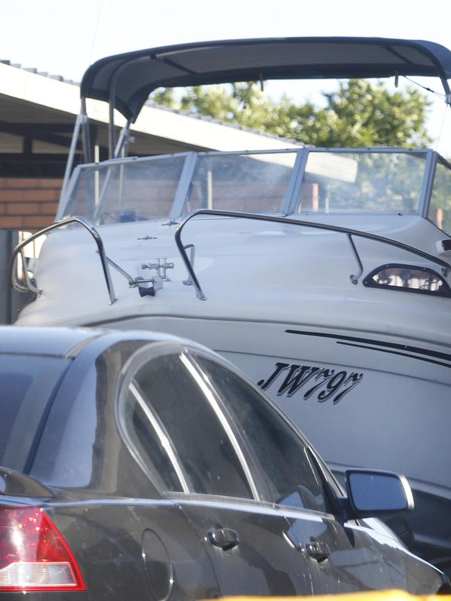 A car and boat parked in the driveway. Picture: David Caird