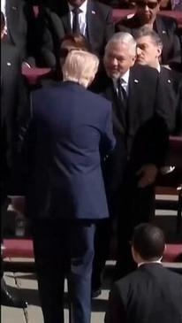 President Trump and Melania seated at Pope Francis' funeral, greet other dignitaries