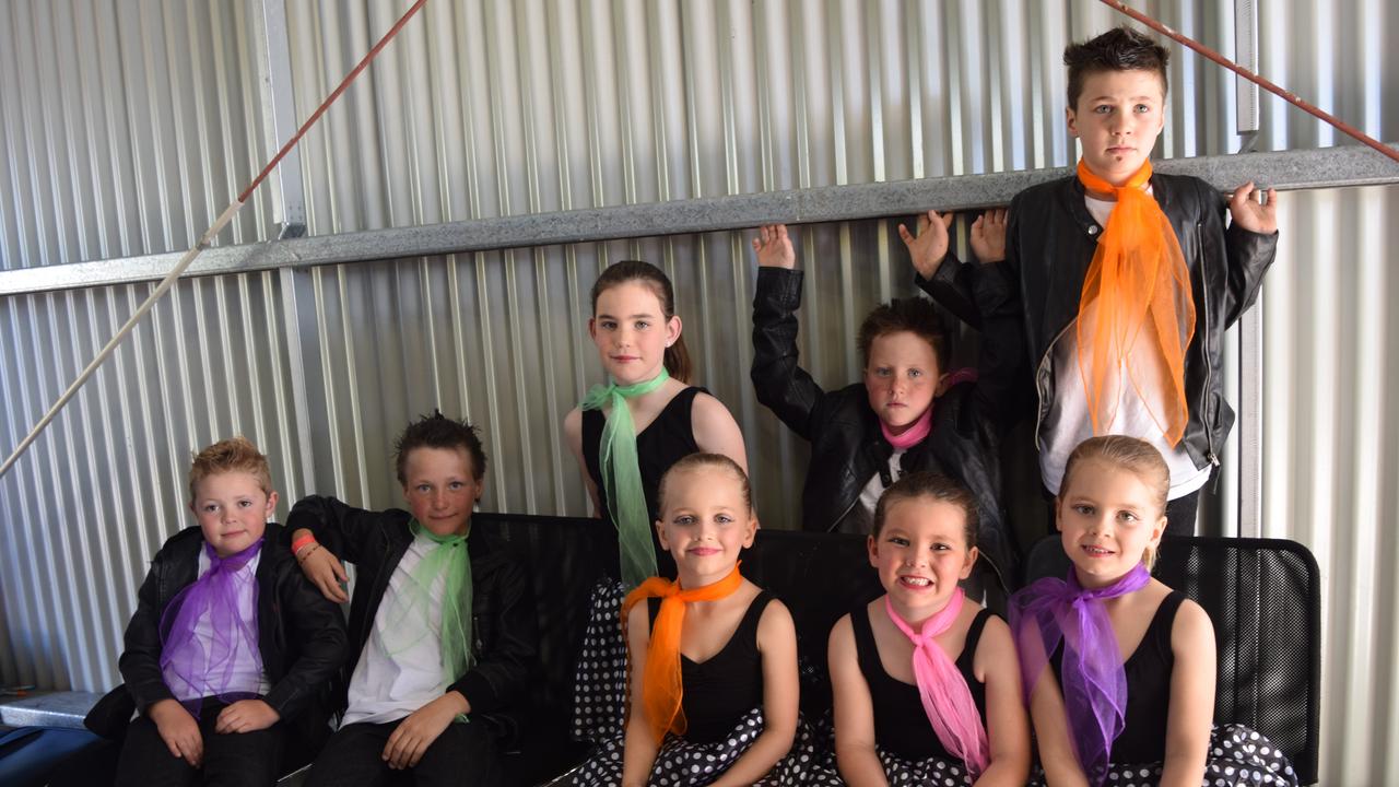 The Tara Performing Arts group at the Tara Festival of Culture and Camel Races getting ready to take to the stage. Photo Elouise Quinlivan / Dalby Herald.