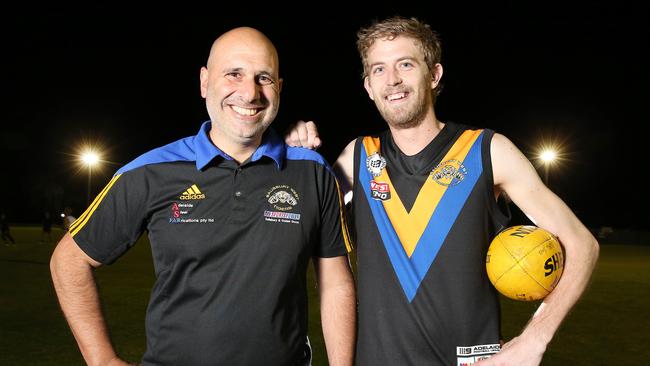 Salisbury West president Frank Timpano and vice-captain Justin Davies. Picture: Stephen Laffer.