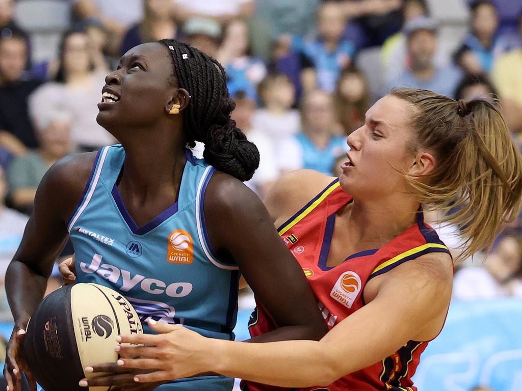 Nyadiew Puoch and Isobel Borlase are now teammates at Atlanta. Picture: Getty Images