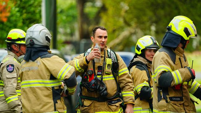 Police are examining the cause of the blaze. Picture: NewsWire / Luis Enrique Ascui