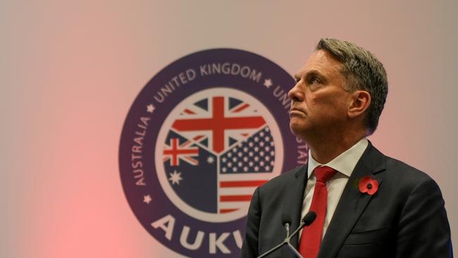 Deputy prime minister Richard Marles at the Rolls Royce factory in Raynesway, Derby, England after viewing the first “articles” of the nuclear reactor that will be built as a module and fitted inside the AUKUS submarines.