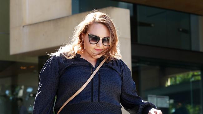 Paul Pisasale’s daughter Lisa Pisasale leaves court after her father pleaded guilty last Thursday. Photographer: Liam Kidston.