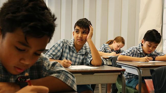 Students at Forest Lake State School in NAPLAN testing. Picture: Liam Kidston