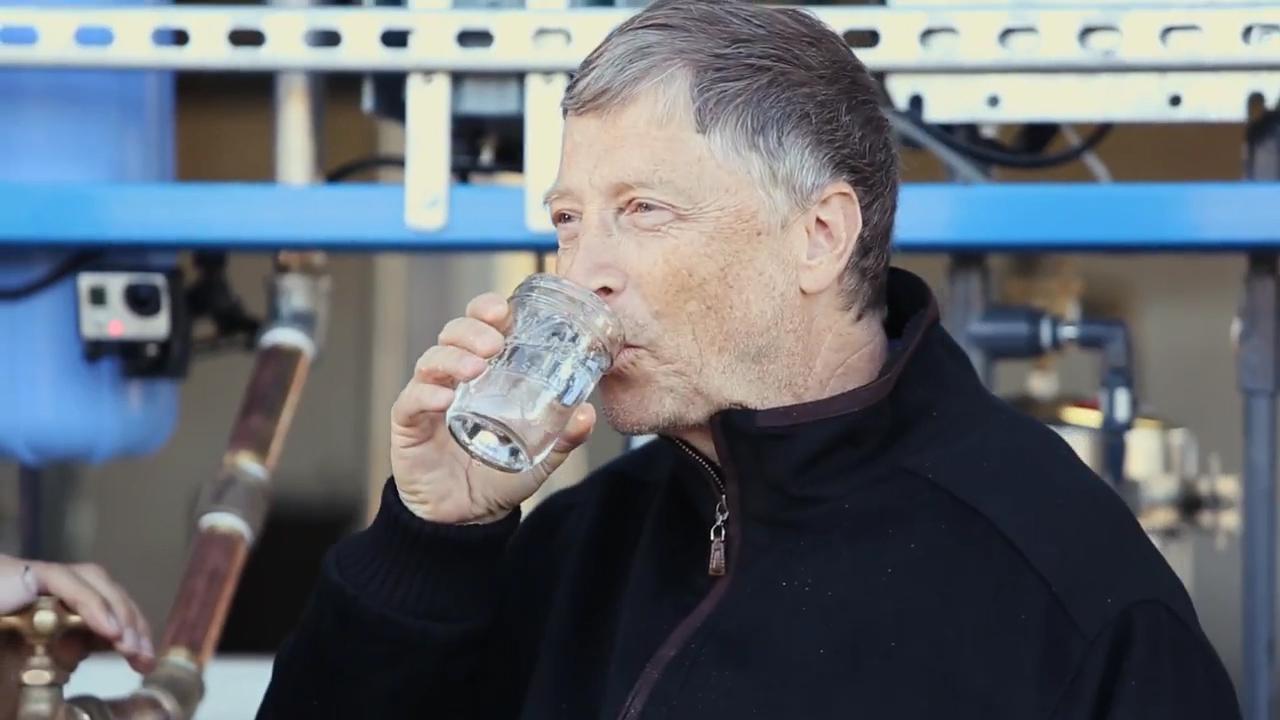 Bill Gates drinks recycled poo