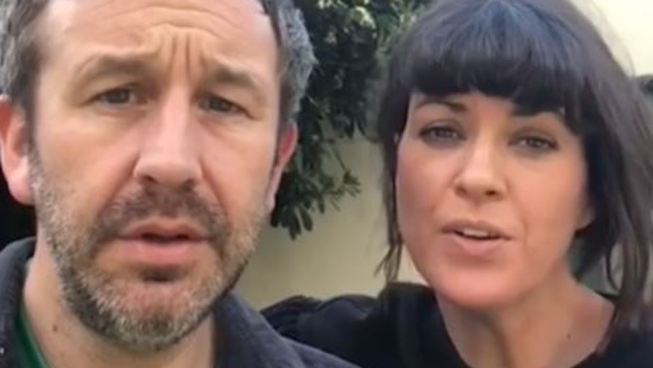 Chris O'Dowd was one of the celebs who popped up in the cringe-worthy singing clip. Picture: Instagram.