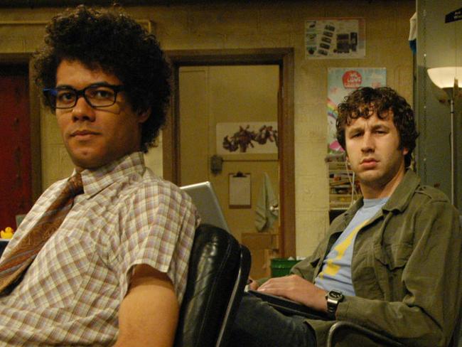 tv series 'The IT Crowd' L-R: actor Richard Ayoade as Moss and actor Chris O'Dowd as Roy - Sept 2006