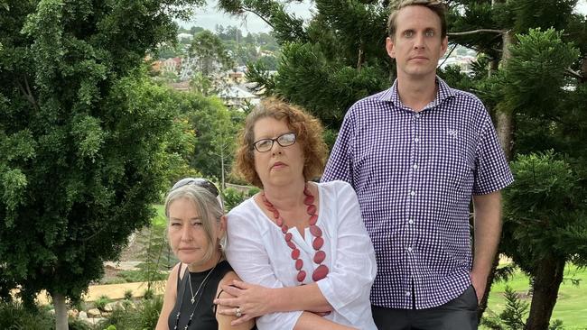 Sarah Grist, Alison Young and David Stone are speaking out about Labor MP Jim Madden's alleged inappropriate behaviour towards them. Picture: Sarah Elks