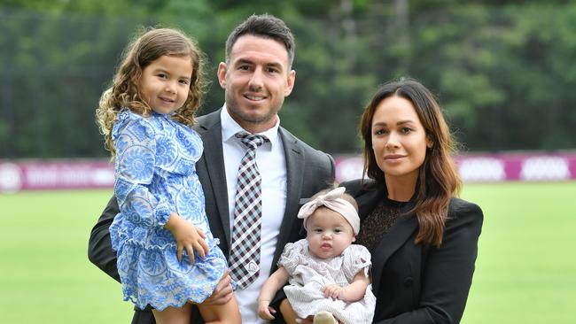 Brisbane Broncos player Darius Boyd is not prepared to be separated from his young family. Picture: AAP Image/Darren England