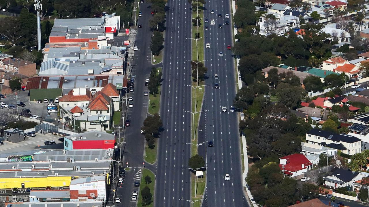 Aerial view of the Nepean Highway. Picture: Aaron Francis