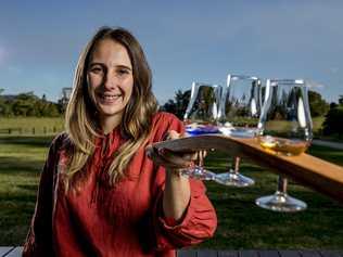 Husk Distillers ready to open up their farm to the public with a new bar/tasting area and cafe. Harriet Messenger with the spirit taster. Picture: Jerad Williams