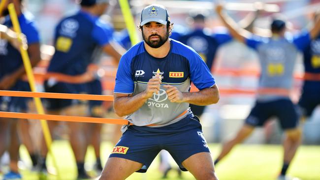 NRL; North Queensland Cowboys pre-season training at Willows Sports Complex. Javid Bowen . Picture: Alix Sweeney