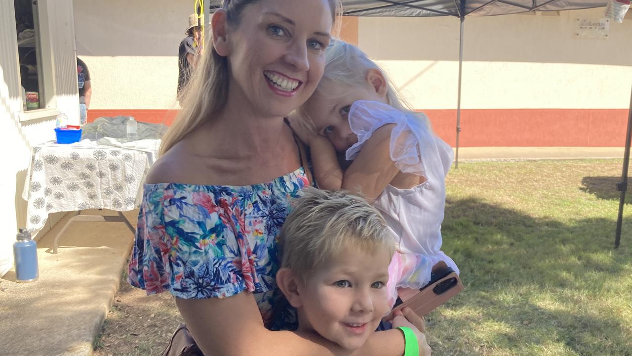 Naomi, Hannah and Carter Nolen enjoy People's Day at the 2023 Gympie Show.