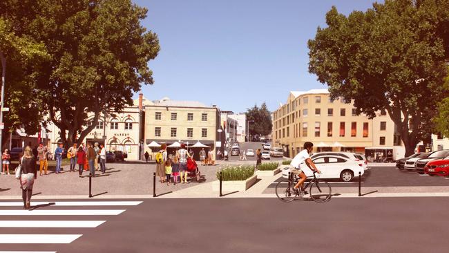 Artists impressions of the Salamanca precinct upgrade.