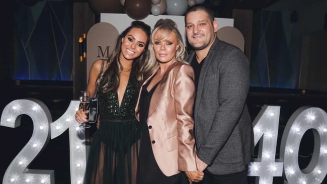 Mia Fevola with her parents, Brendan and Alex Fevola.