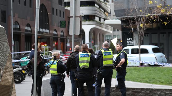 A passer-by found the injured man and called police. Picture: David Crosling