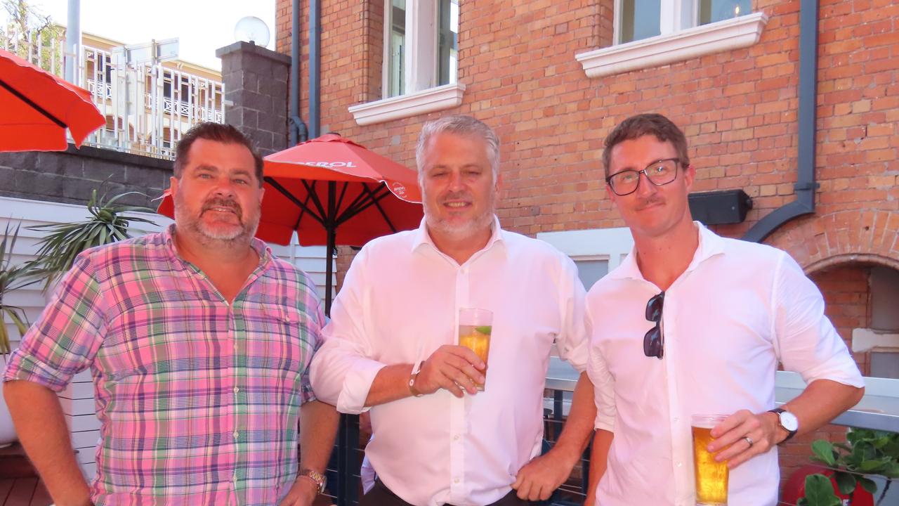 Ian Sutcliffe, Chris Orr and Dan Burle at The Normanby on Melbourne Cup day.