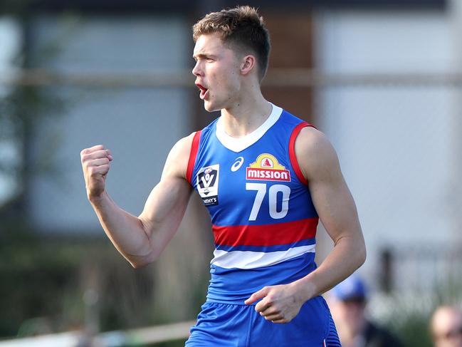 Caleb Lewis as a VFL Bulldog. Photo: Jonathan DiMaggio/AFL Photos