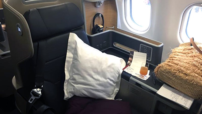 A Qantas A330 business class suite has proven the star of the airline’s latest points auction attracting a winning bid 18-times the reserve. Picture: Maureen Dettre/AAP