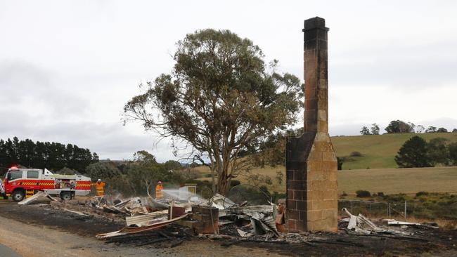 The deliberately lit fire destroyed the 1900s Baden Hall in 2023. Picture: Tasmania Police.