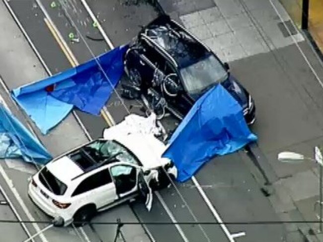 The scene from above. Picture: Nine News Melbourne/Twitter