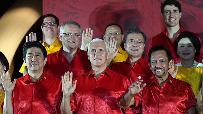 Prime Minister Scott Morrison with leaders at the APEC summit.