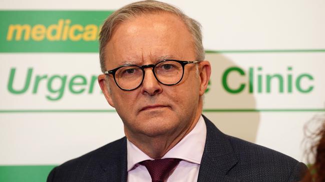 Prime Minister Anthony Albanese first promised the urgent care clinics during the 2022 federal election campaign. Picture: NCA NewsWire / Luis Enrique Ascui