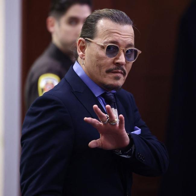 Johnny Depp arrives at the trial on Thursday.